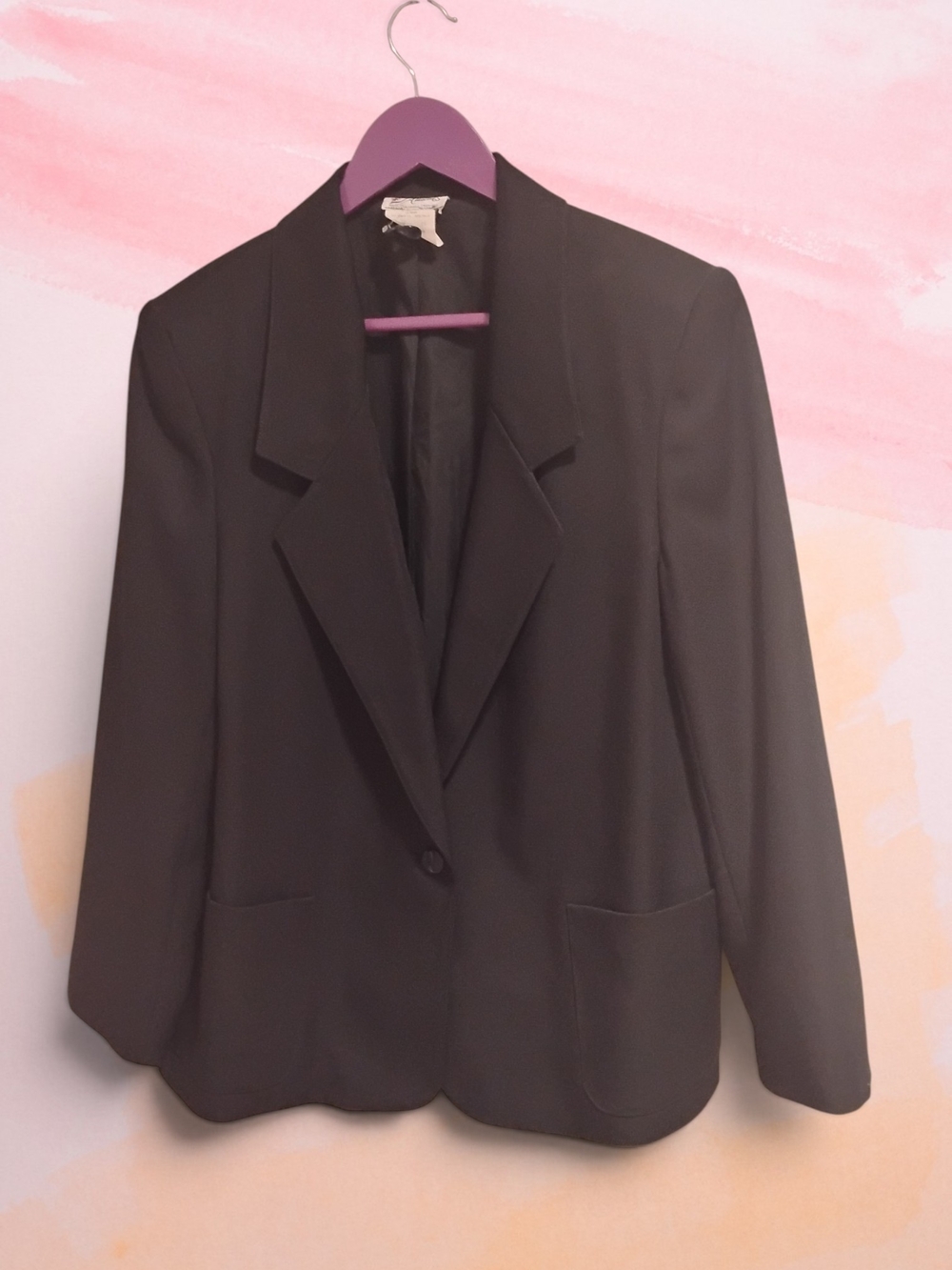 Women's Black Single-Button Suit Jacket